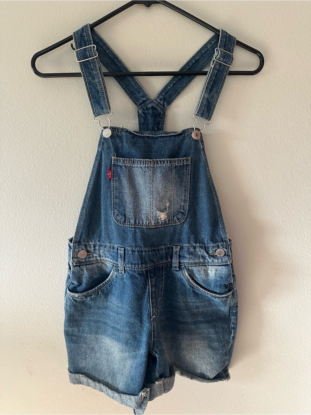 Levi's Blue Denim Shortalls Overalls